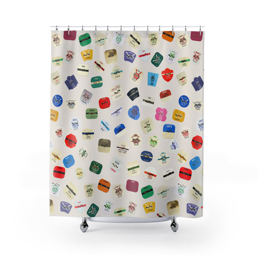 Beach Badge Shower Curtain - Scattered Pattern