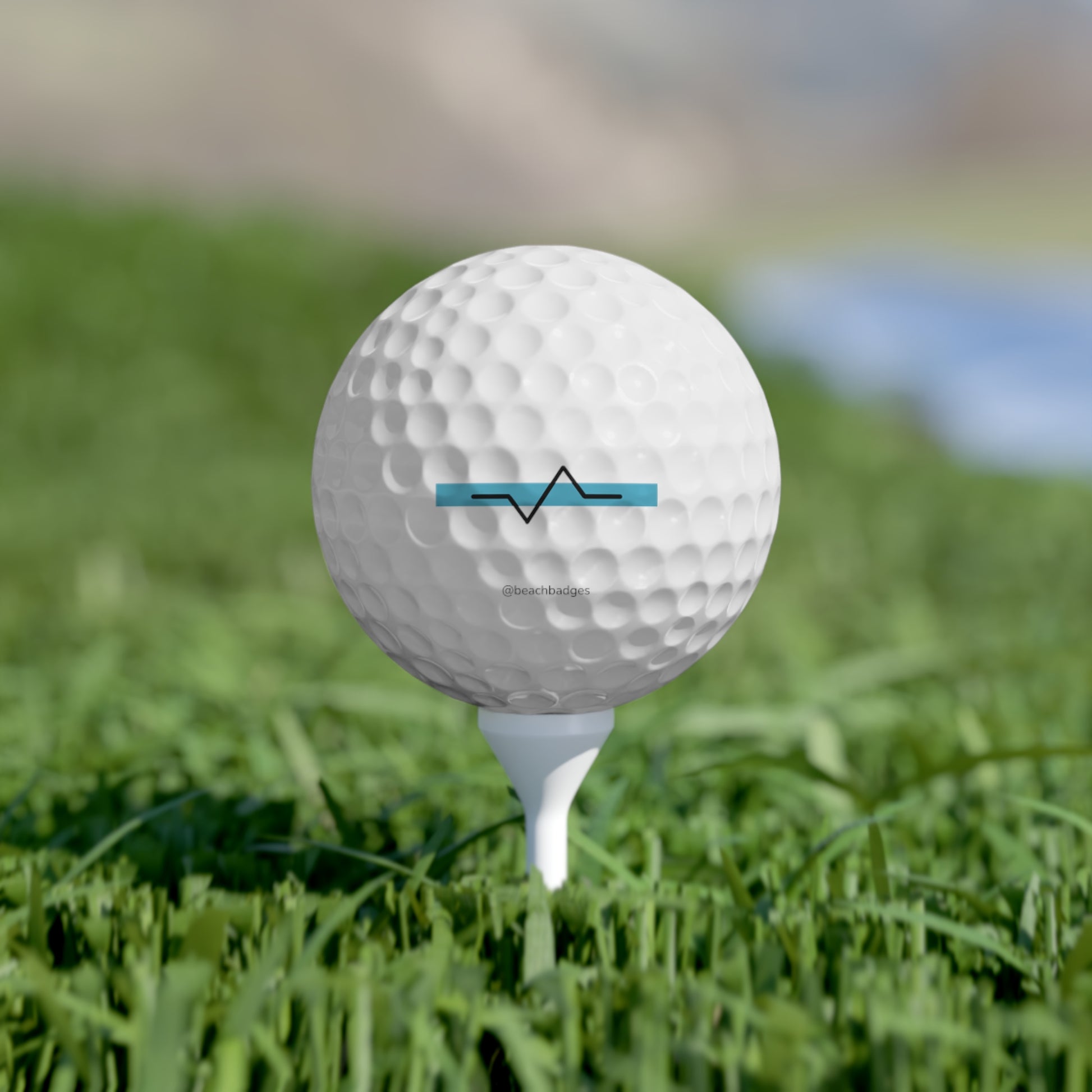 beach badge golf ball on a golf course