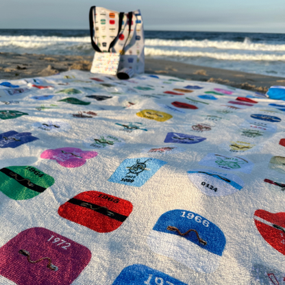 Beach Badge Big Blanket - Grid Pattern