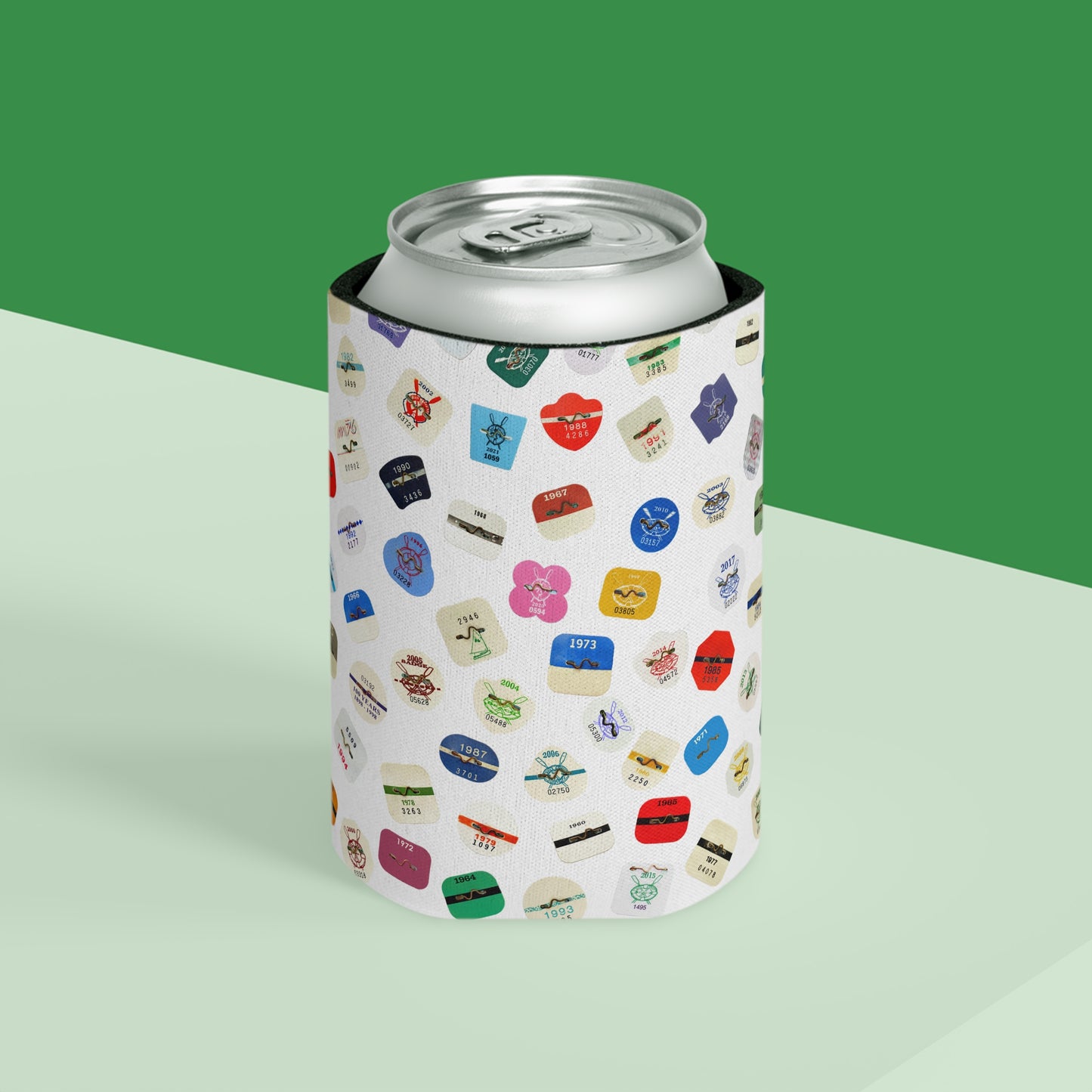 Beach Badge Drink Koozie - Scattered Pattern