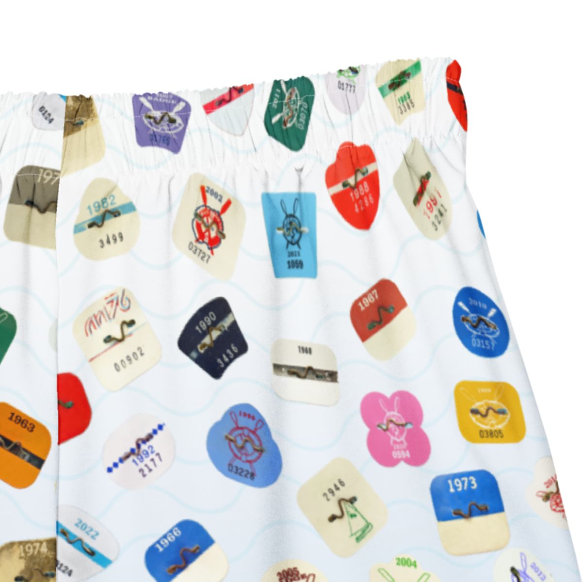 Beach Badge Swim Trunks - Scattered Pattern