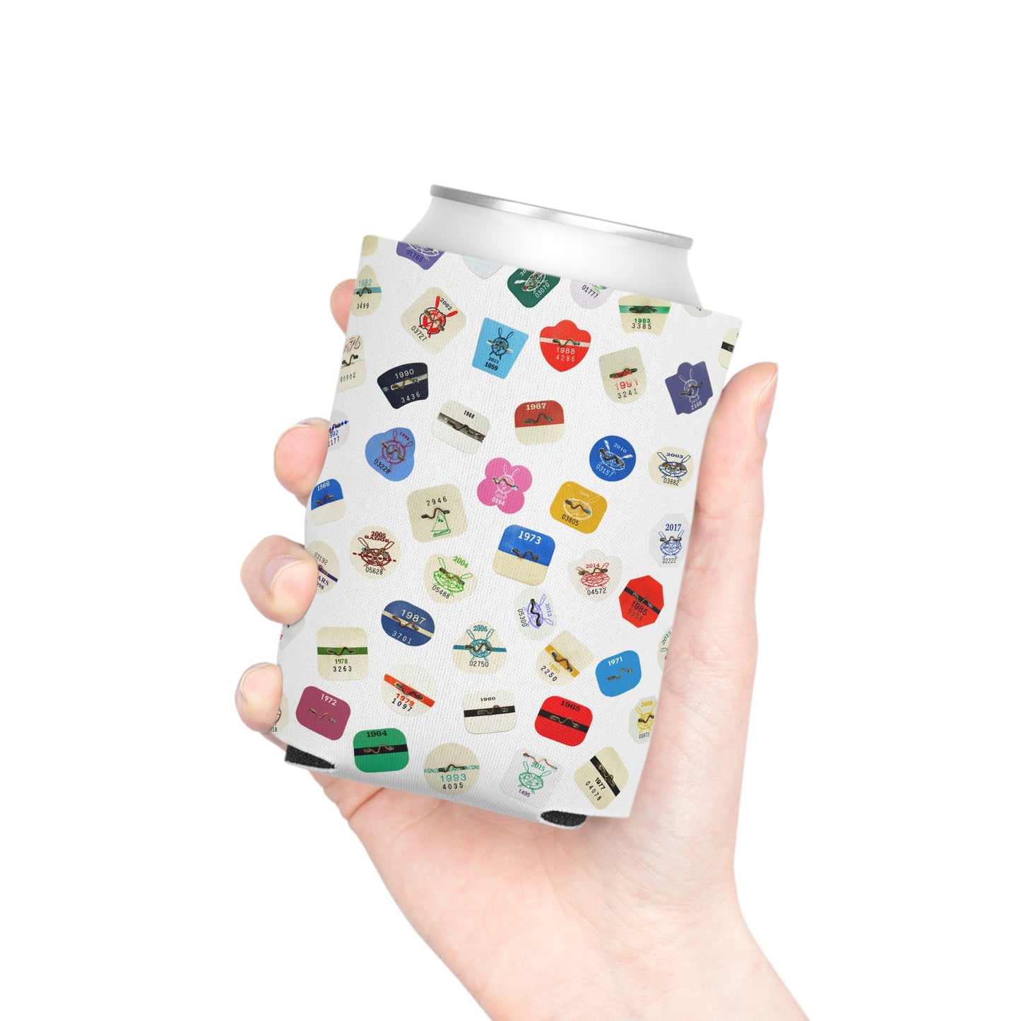 Beach Badge Drink Koozie - Scattered Pattern