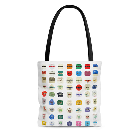 Beach Badge Tote Bag - Grid Pattern